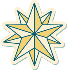 tattoo style sticker of a star