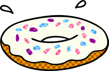 cartoon doodle of an iced ring donut
