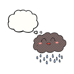 thought bubble cartoon rain cloud