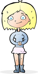 cartoon happy woman