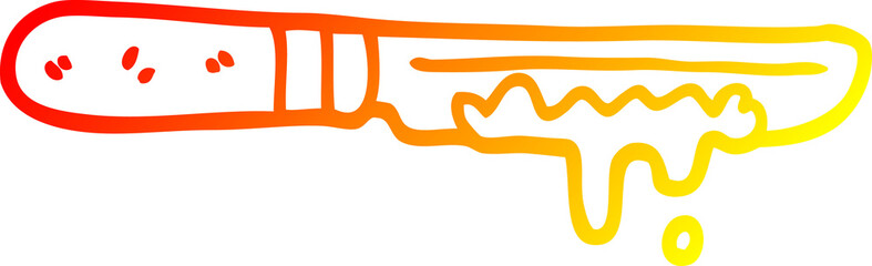 warm gradient line drawing cartoon butter knife