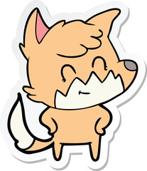 Obraz na płótnie Canvas sticker of a cartoon friendly fox