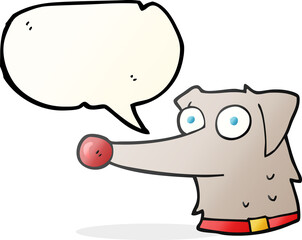 speech bubble cartoon dog with collar