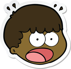 sticker of a cartoon male face