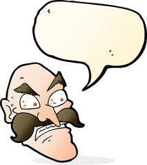cartoon angry old man with speech bubble