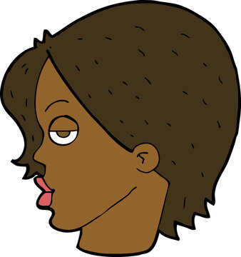 Cartoon Woman Raising Eyebrow