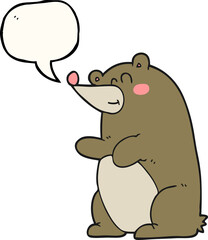 speech bubble cartoon bear
