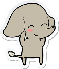 sticker of a cute cartoon elephant