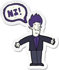sticker of a cartoon spooky vampire