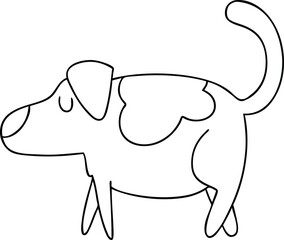 quirky line drawing cartoon dog