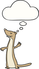 cartoon weasel and thought bubble