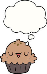 cute cartoon pie and thought bubble