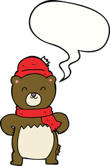 cute cartoon bear and speech bubble