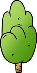 gradient cartoon doodle single green tree