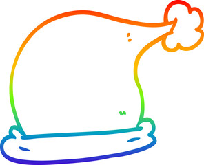 rainbow gradient line drawing cartoon christmas hats