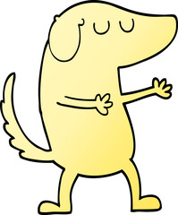 vector gradient illustration cartoon happy dog