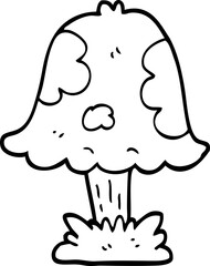 line drawing cartoon mushroom