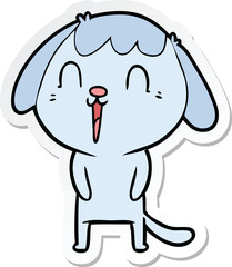 sticker of a cute cartoon dog