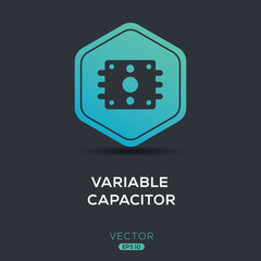 Creative (Variable capacitor) Icon, Vector sign.