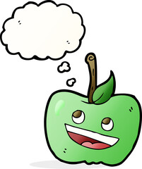 cartoon apple with thought bubble