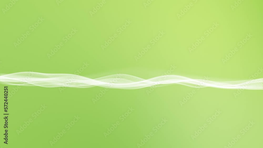 Poster digital waves loop slow motion on bright green background