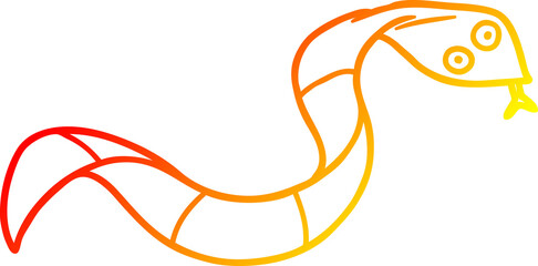 warm gradient line drawing cartoon snake