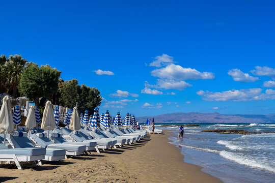Platanias Strand bei Chania, Kreta (Griechenland)