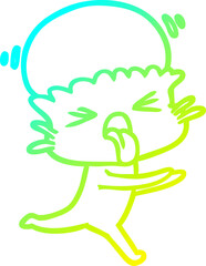 cold gradient line drawing weird cartoon alien