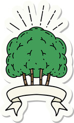 sticker of tattoo style tree