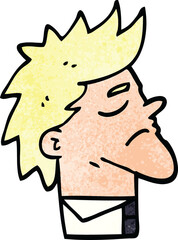 cartoon doodle arrogant man