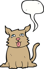 cartoon happy dog with speech bubble