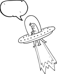 speech bubble cartoon flying saucer