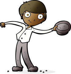 cartoon man tipping hat