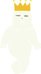 flat color illustration cartoon spooky ghost king
