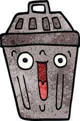 cartoon doodle waste bin