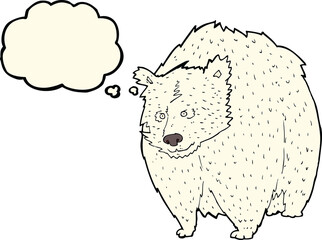 huge polar bear cartoon with thought bubble