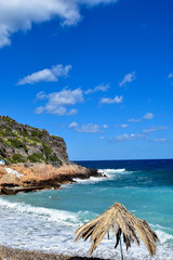 Afrata Strand in Afrata, Kolymvari (Kreta, Griechenland) 
