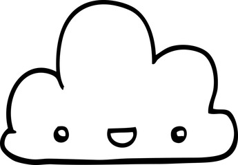 cartoon tiny happy cloud