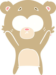 worried bear flat color style cartoon