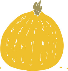 flat color illustration of a cartoon squash