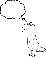 thought bubble cartoon parrot