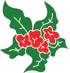 quirky hand drawn cartoon christmas flower