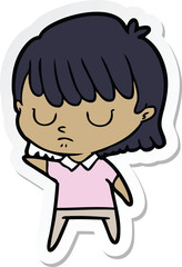 sticker of a cartoon woman