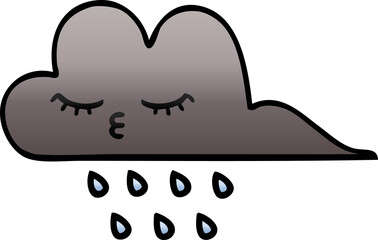 gradient shaded cartoon storm rain cloud