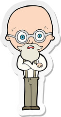 sticker of a cartoon annoyed old man