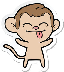 sticker of a funny cartoon monkey