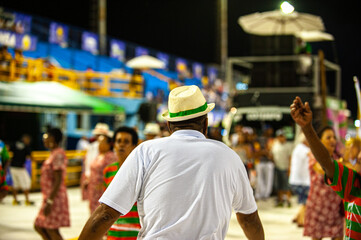 Carnival in Brazil, on Passarela do Samba, the biggest popular party in the world, with lots of color, joy, allegories, dancers, samba dancers, colorful costumes and lots of samba.