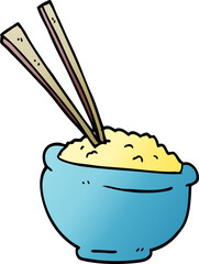 cartoon doodle tasty bowl of rice
