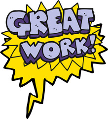 speech bubble cartoon great work symbol