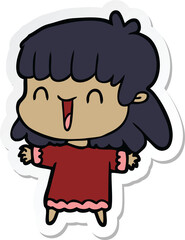 sticker of a cartoon woman